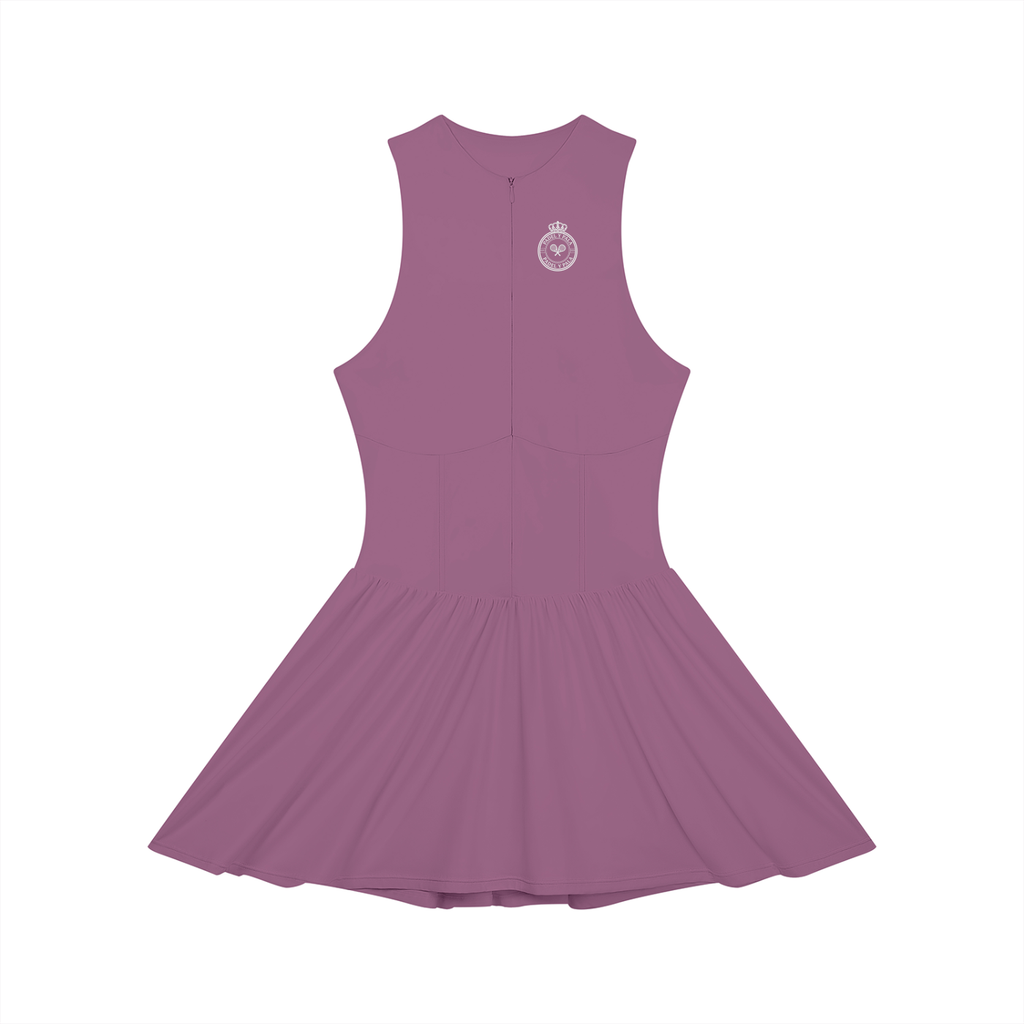 The Riviera Full-Zip Dress | White Logo | Padel y Pala