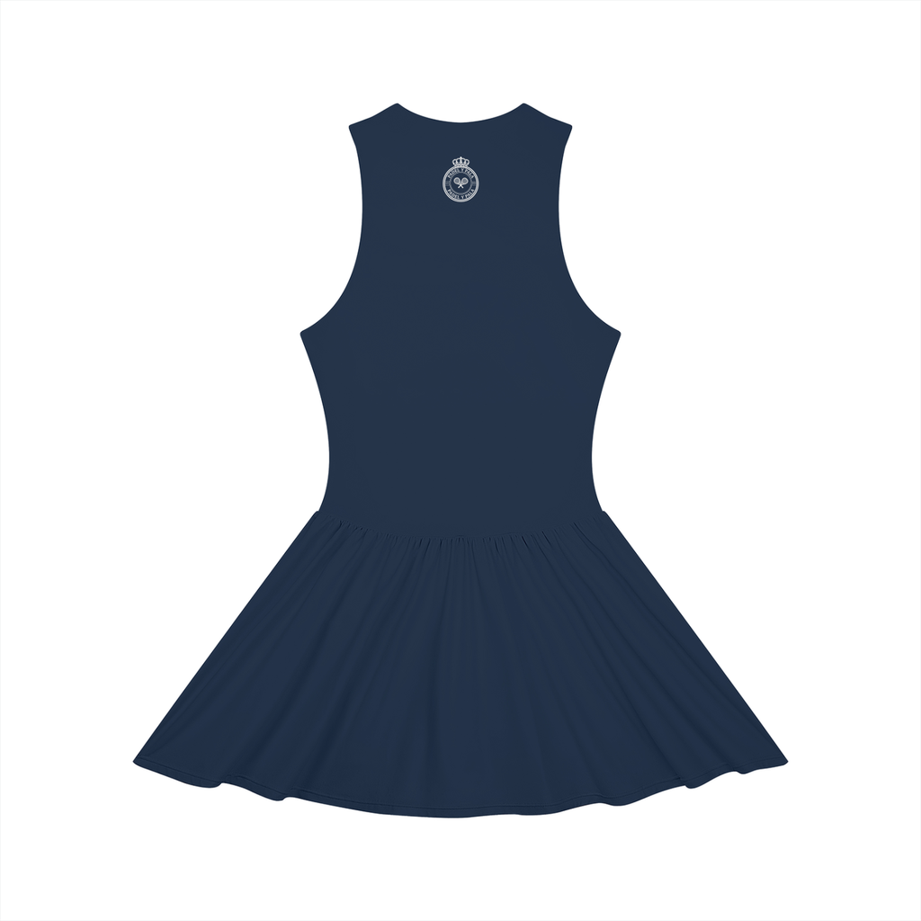 The Riviera Full-Zip Dress | White Logo | Padel y Pala
