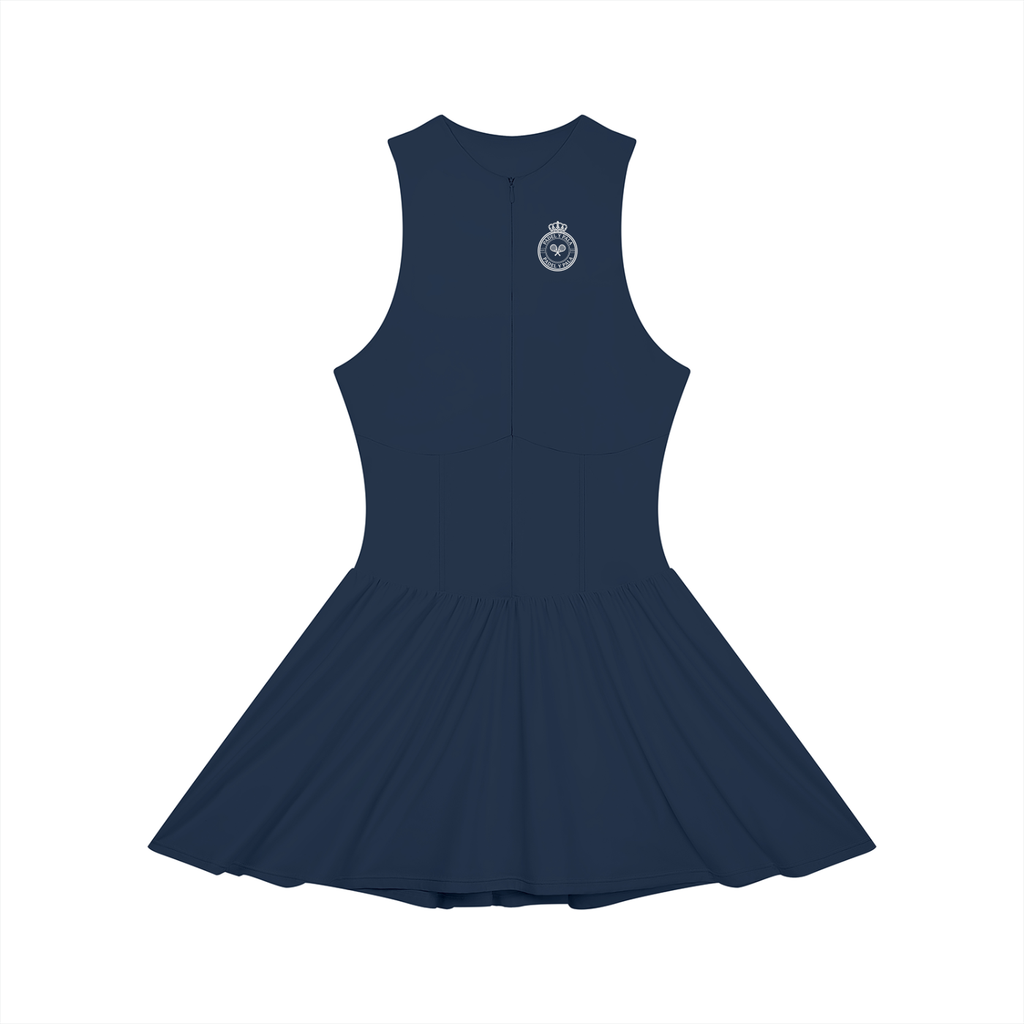 The Riviera Full-Zip Dress | White Logo | Padel y Pala