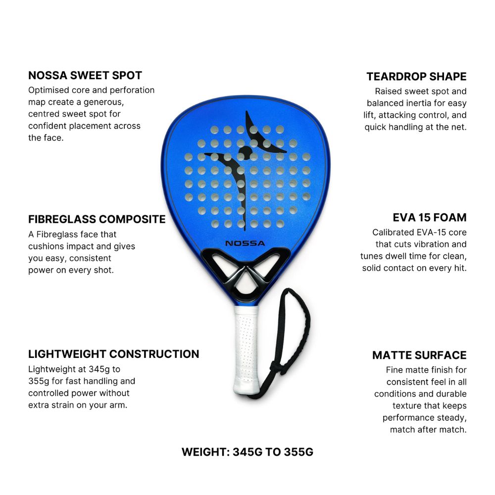 NOSSA BASE Padel Racket | Green or Blue