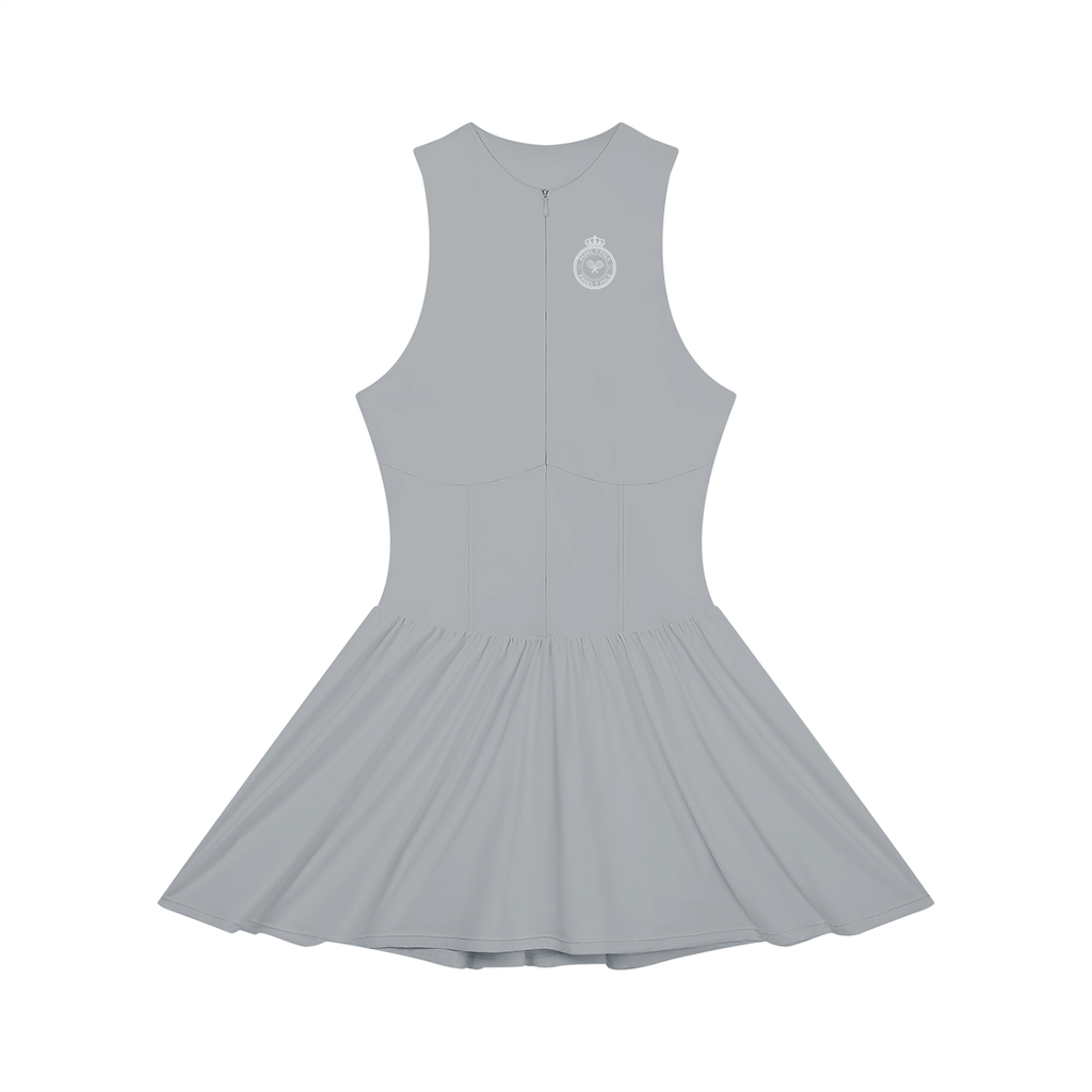 The Riviera Full-Zip Dress | White Logo | Padel y Pala