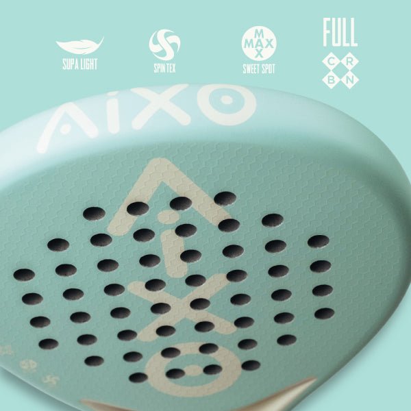 AIXO Pastel De Mint Padel Racket Full Carbon - Padel y Pala