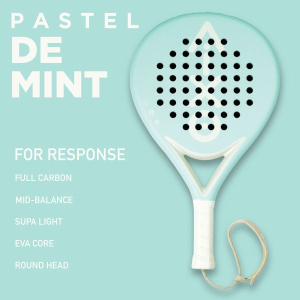 AIXO Pastel De Mint Padel Racket Full Carbon - Padel y Pala