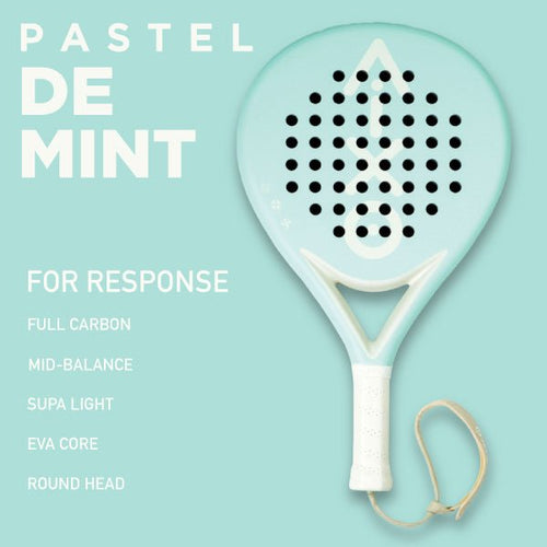 AIXO Pastel De Mint Padel Racket Full Carbon - Padel y Pala